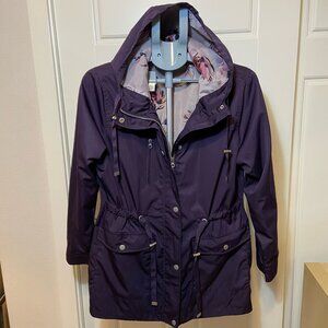 Time and Tru Women’s Hooded Utility Rain Jacket – Purple (Size M 8–10)